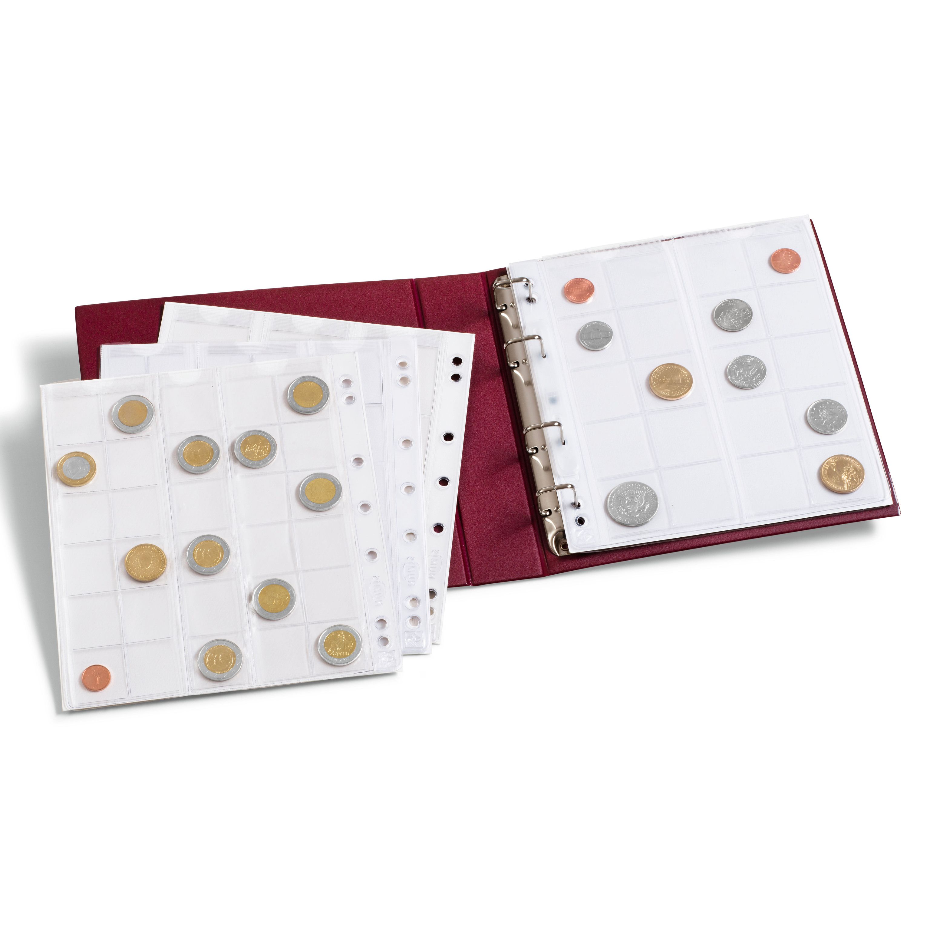 Альбом для монет с 5 листами, формат "Numis", Красный, LEUCHTTURM, 310704 — Фото №2