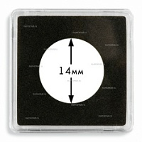 Квадратные капсулы "QUADRUM MINI" для монет Ø 14 мм, LEUCHTTURM, 360065 — Фото №1