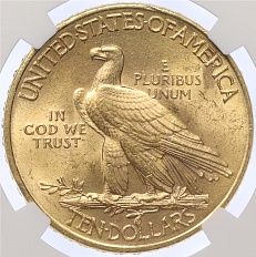 10 долларов 1911 года США — в слабе NGC (MS62) — Фото №2