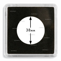 Квадратная капсула "QUADRUM" для монет Ø 38 мм, LEUCHTTURM, 330704 — Фото №1