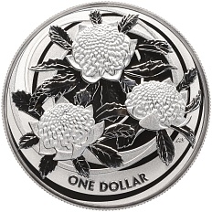 1 доллар 2022 года Австралия «Дикие цветы Австралии — Телопея» — Фото №1