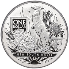 1 доллар 2022 года Австралия «Гербы Австралии — Новый Южный Уэльс» — Фото №1
