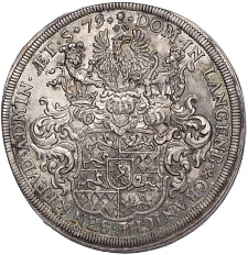 1 талер 1696 года Гогенлоэ-Нойенштайн-Эринген — Иоганн Фридрих I — Фото №2
