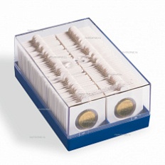 Пластиковый бокс для хранения 100 холдеров с монетами, Синий, LEUCHTTURM, 315511 — Фото №1