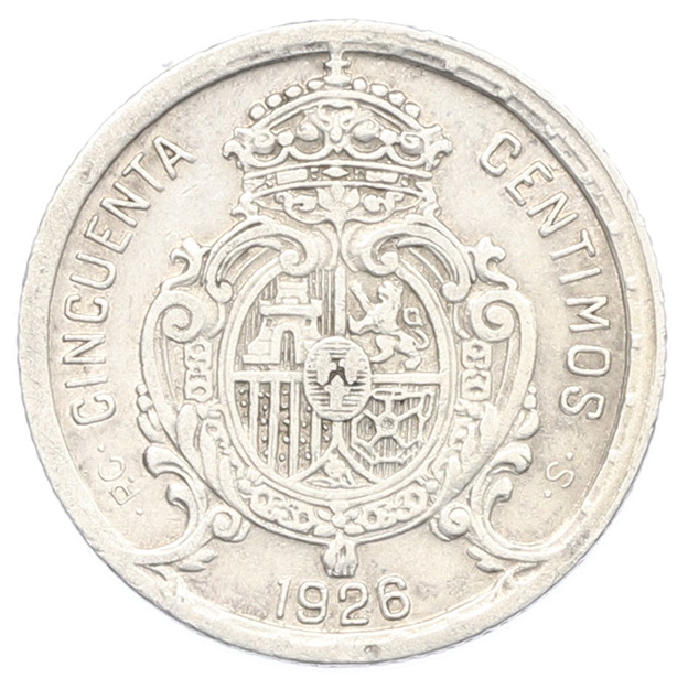 50 сентимо 1926 года Испания — Фото №2