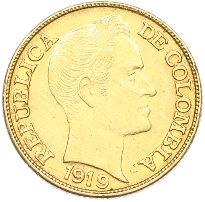 5 песо 1919 года Колумбия — Фото №1