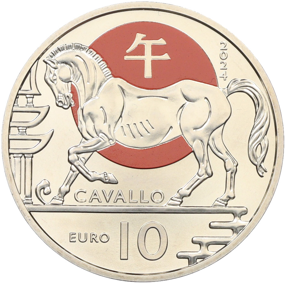 10 евро 2024 года Сан-Марино «Лунный календарь — Год лошади» — Фото №1