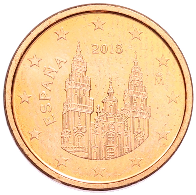 1 евроцент 2018 года Испания — Фото №1