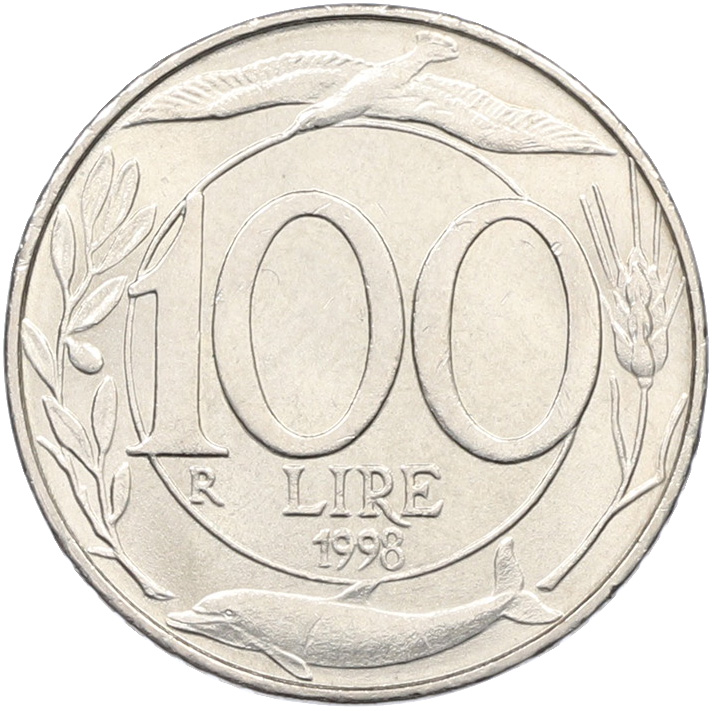 100 лир 1998 года Италия — Фото №1