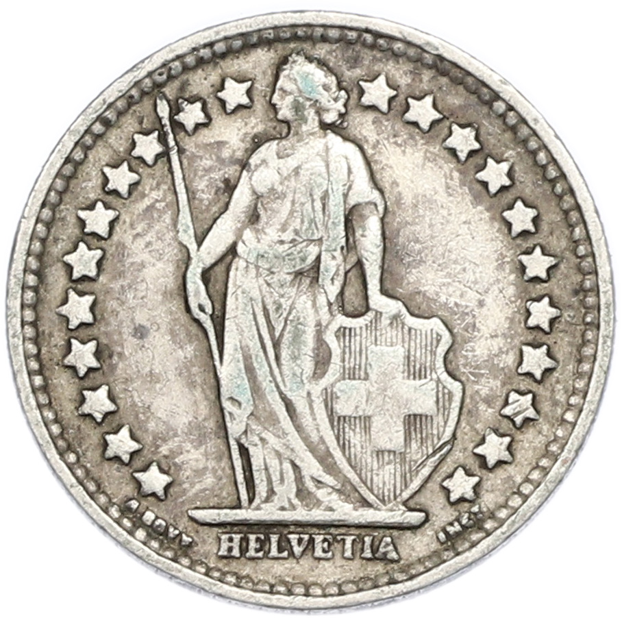 1/2 франка 1928 года Швейцария — Фото №2