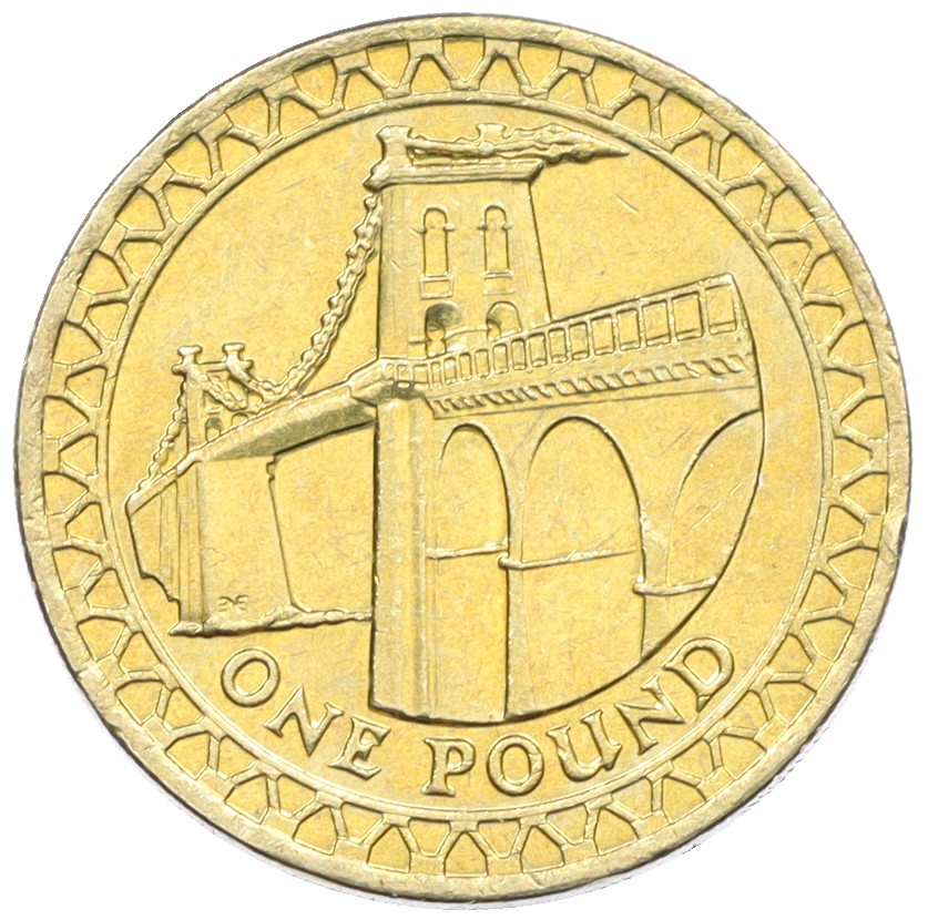 1 фунт 2005 года Великобритания «Висячий мост через Менай» — Фото №1