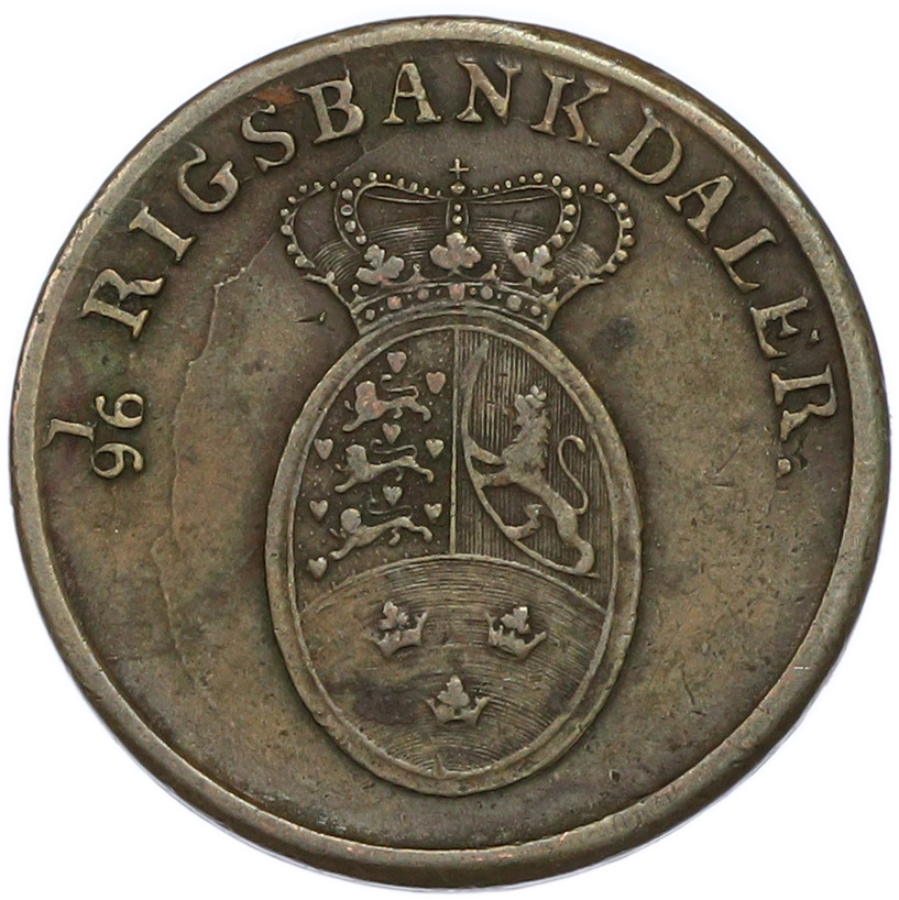 1 скиллинг 1818 года Дания — Фото №2