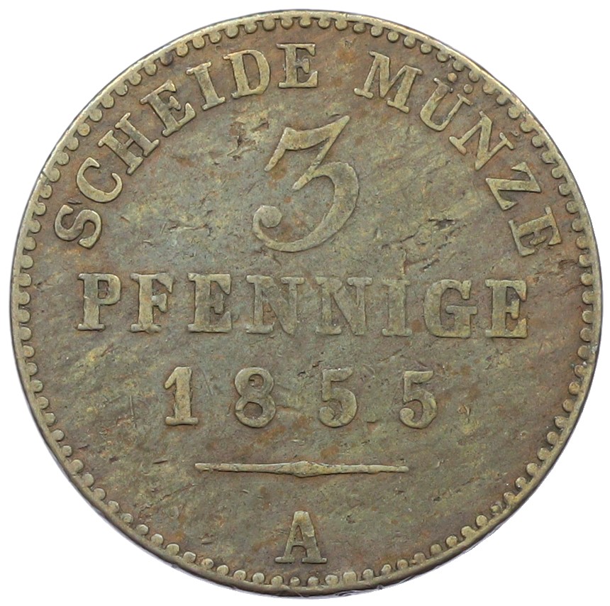 3 пфеннига 1855 года Рейсс-Гера — Фото №2