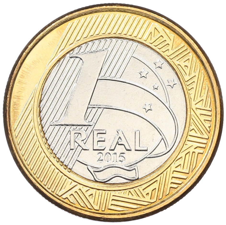 1 реал 2015 года Бразилия «XXXI летние Олимпийские Игры в Рио-де-Жанейро 2016 — Футбол» — Фото №2