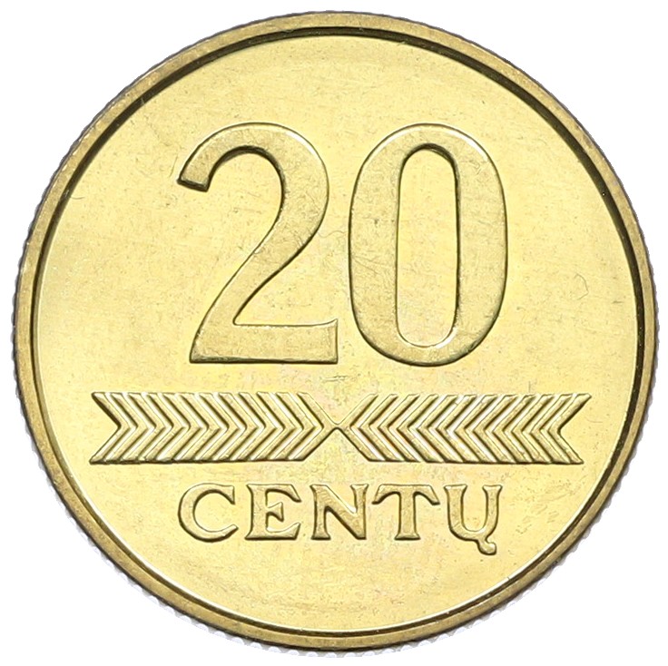 20 центов 2010 года Литва — Фото №2