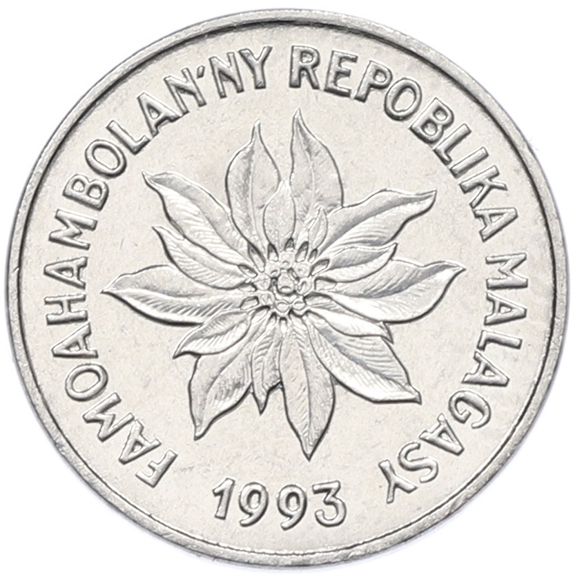 1 франк 1993 года Мадагаскар — Фото №2