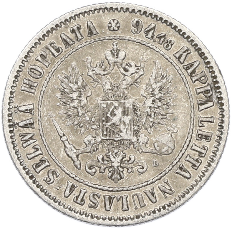 1 марка 1893 года Русская Финляндия — Фото №2