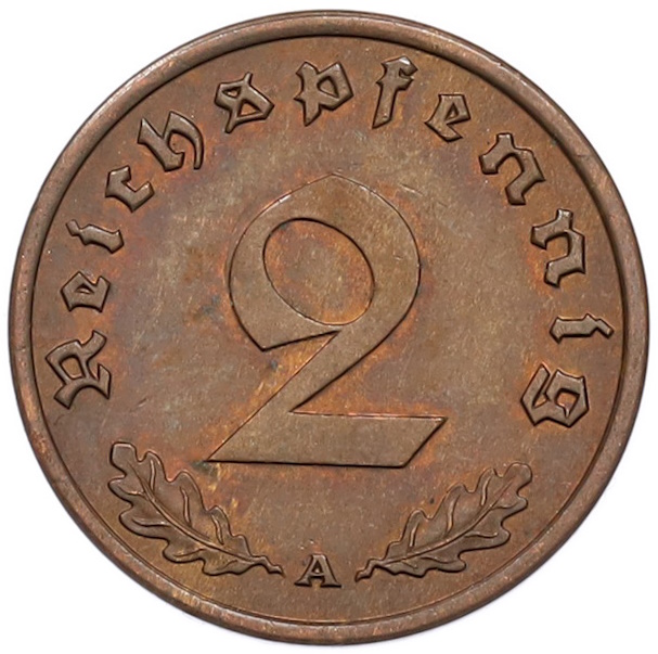 2 рейхспфеннига 1940 года A Германия — Фото №2