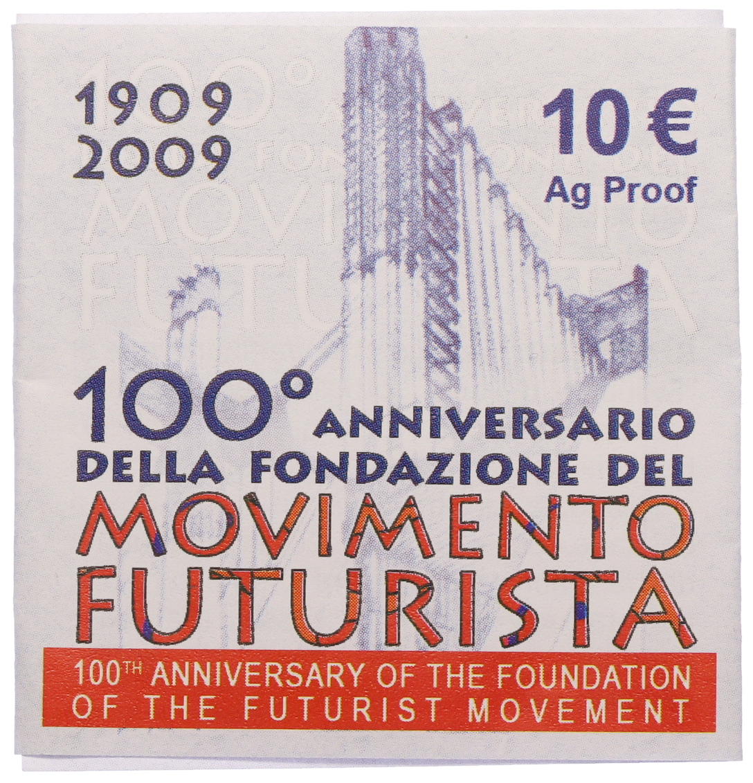 10 евро 2009 года Италия «100 лет Футуризму» — Фото №3