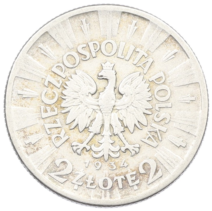 2 злотых 1934 года Польша «Юзеф Пилсудский» — Фото №2