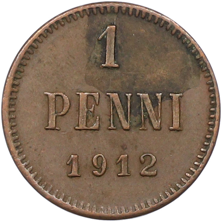1 пенни 1912 года Русская Финляндия — Фото №1