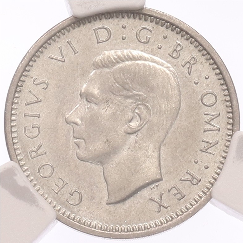3 пенса 1937 года Великобритания — в слабе CPRC (PF65) — Фото №2