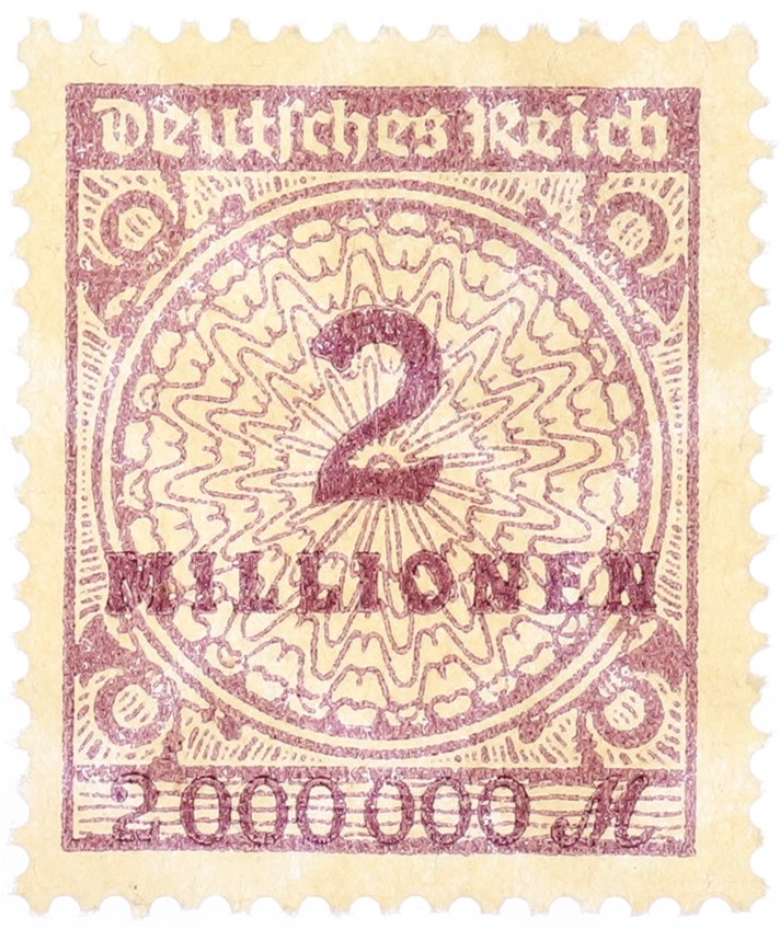 Почтовая марка 2 миллиона марок 1923 года Германия — Фото №1