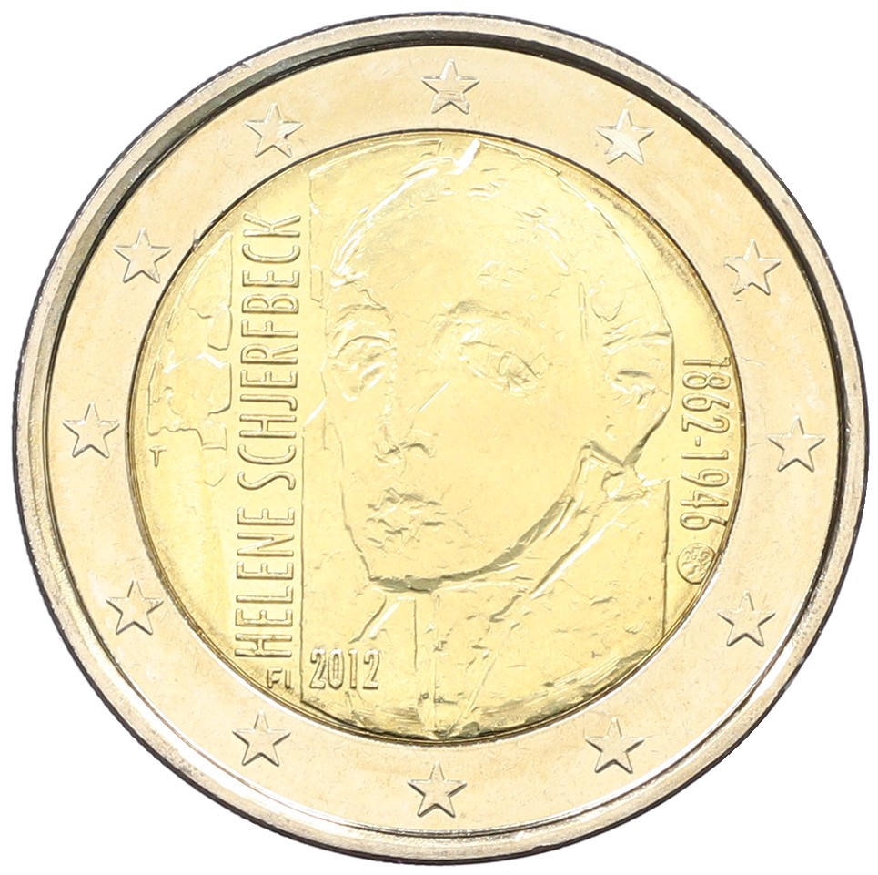 2 евро 2012 года Финляндия «150 лет со дня рождения Хелены Шерфбек» — Фото №1