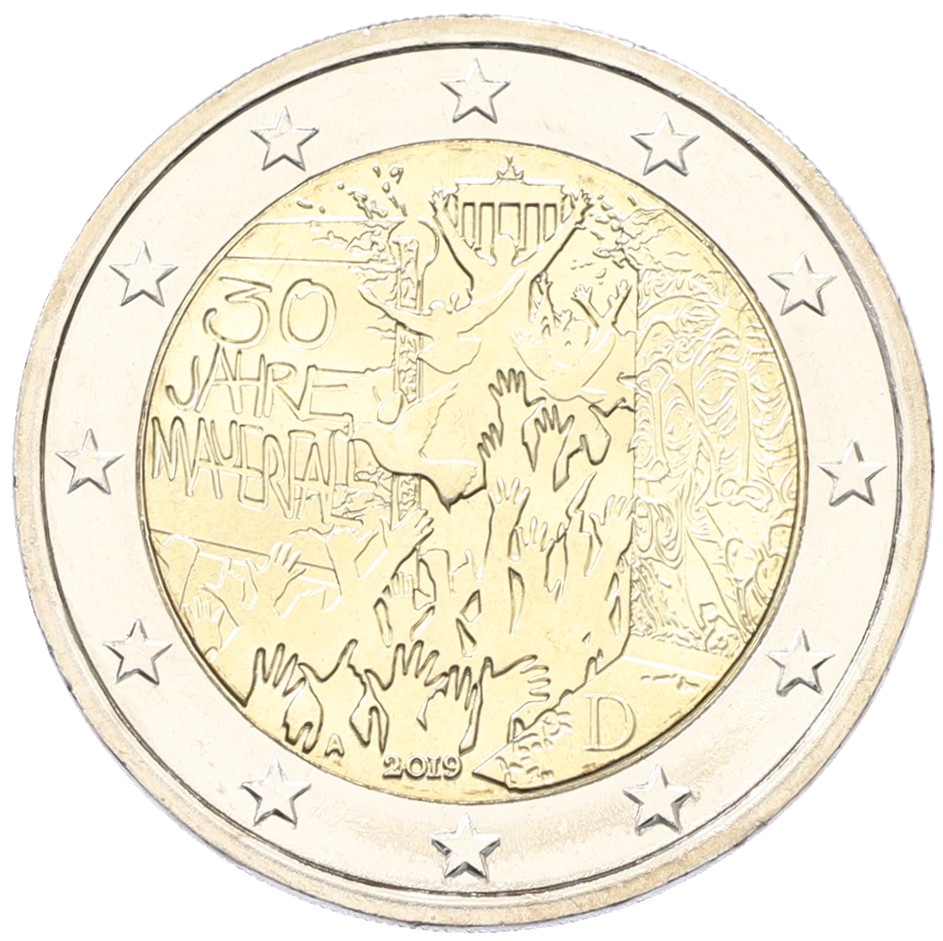 2 евро 2019 года A Германия «30 лет падению Берлинской стены» — Фото №1