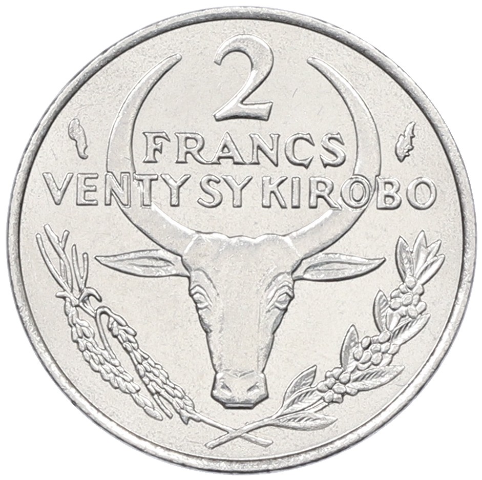 2 франка 1976 года Мадагаскар — Фото №2