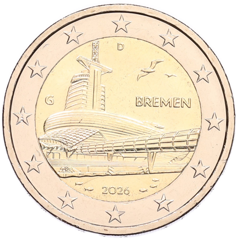 2 евро 2026 года G Германия «Федеральные земли Германии — Бремен, музей климатических зон» — Фото №1