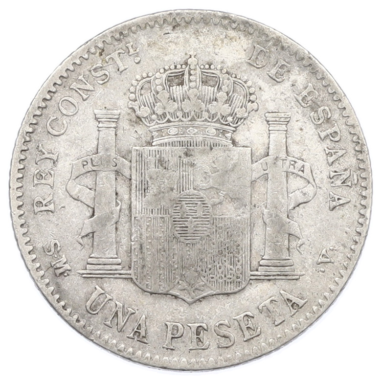 1 песета 1900 года Испания — Фото №2