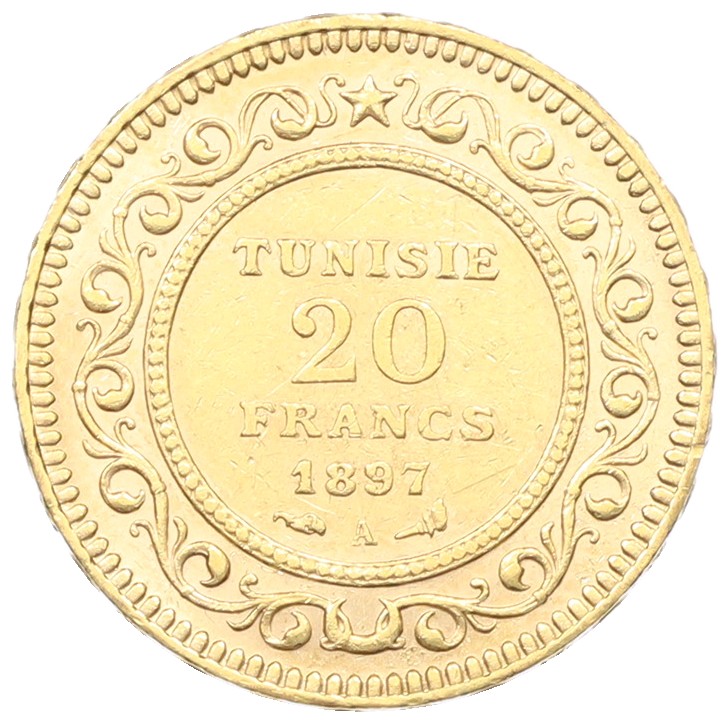 20 франков 1897 года Тунис — Фото №1