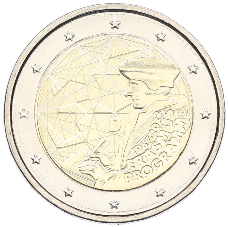 2 евро 2022 года G Германия «35 лет программе Эразмус» — Фото №1