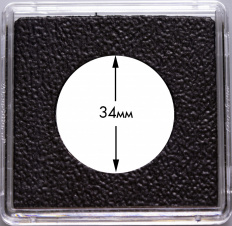 Квадратные капсулы "QUADRUM Intercept" для монет диаметром 34 мм (упаковка 6 штук), LEUCHTTURM, 344159 — Фото №1