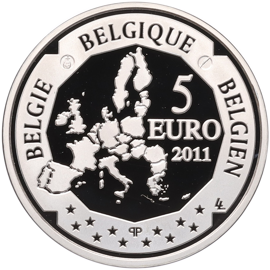 5 евро 2011 года Бельгия «Элен Дютрие — первая бельгийская женщина-пилот» — Фото №2