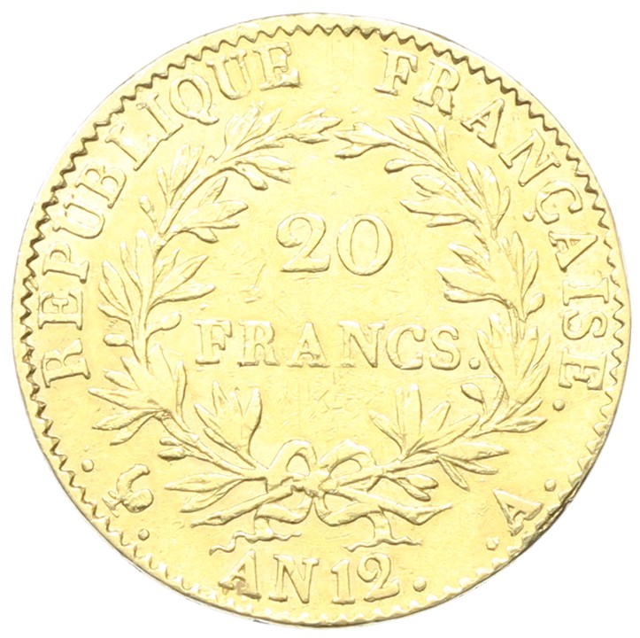 20 франков 1803 года (AN 12) А Франция — Фото №1