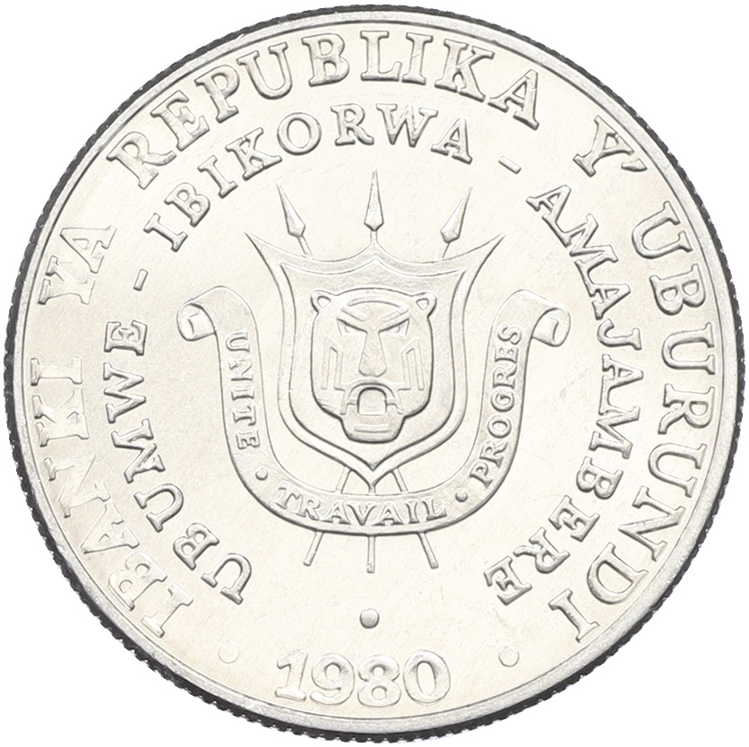 5 франков 1980 года Бурунди — Фото №2