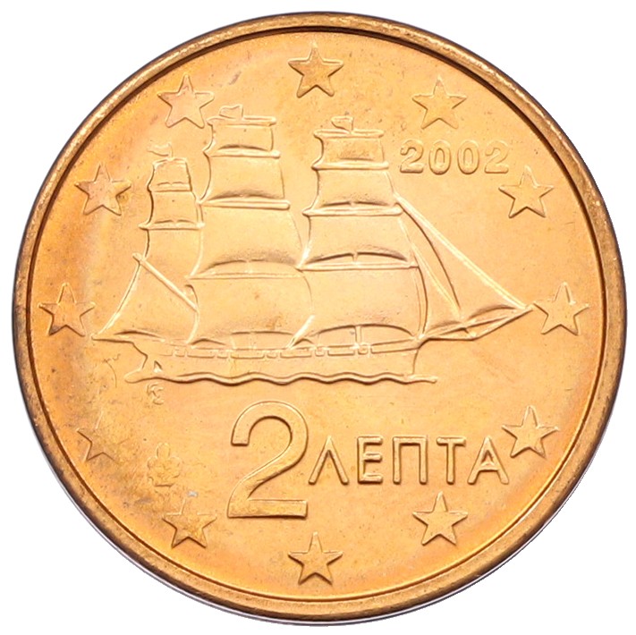 2 евроцента 2002 года Греция — Фото №1