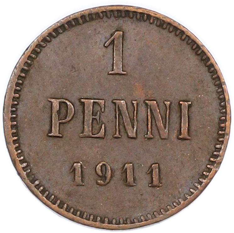 1 пенни 1911 года Русская Финляндия — Фото №1