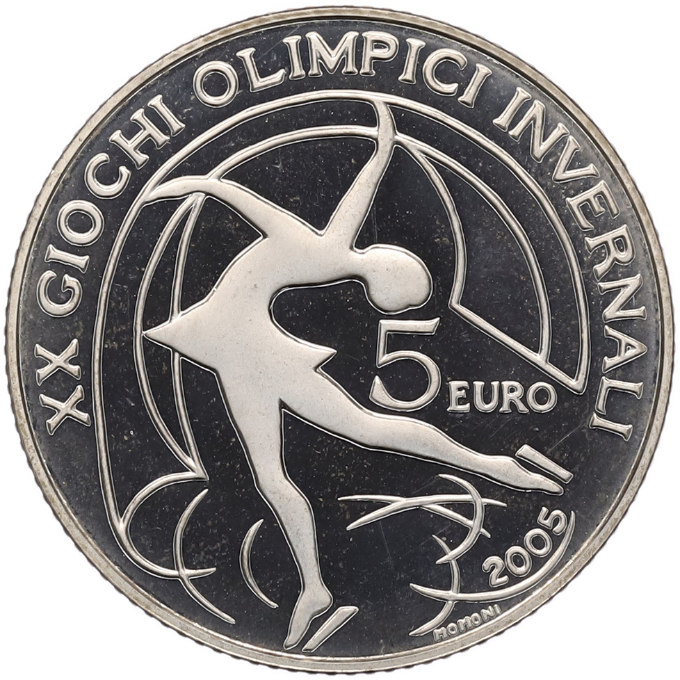 5 евро 2005 года Италия «XX зимние Олимпийские игры 2006 в Турине — Фигурное катание» — Фото №1