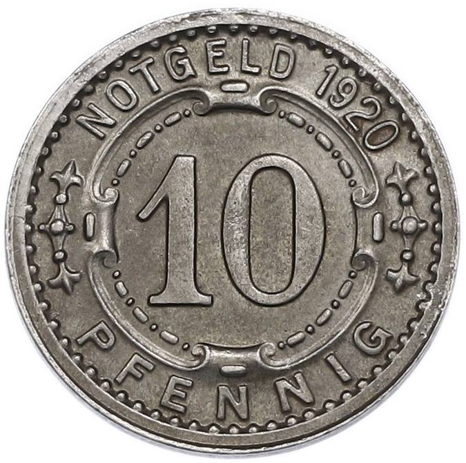 10 пфеннигов 1920 года Германия — город Менден (Нотгельд) — Фото №2