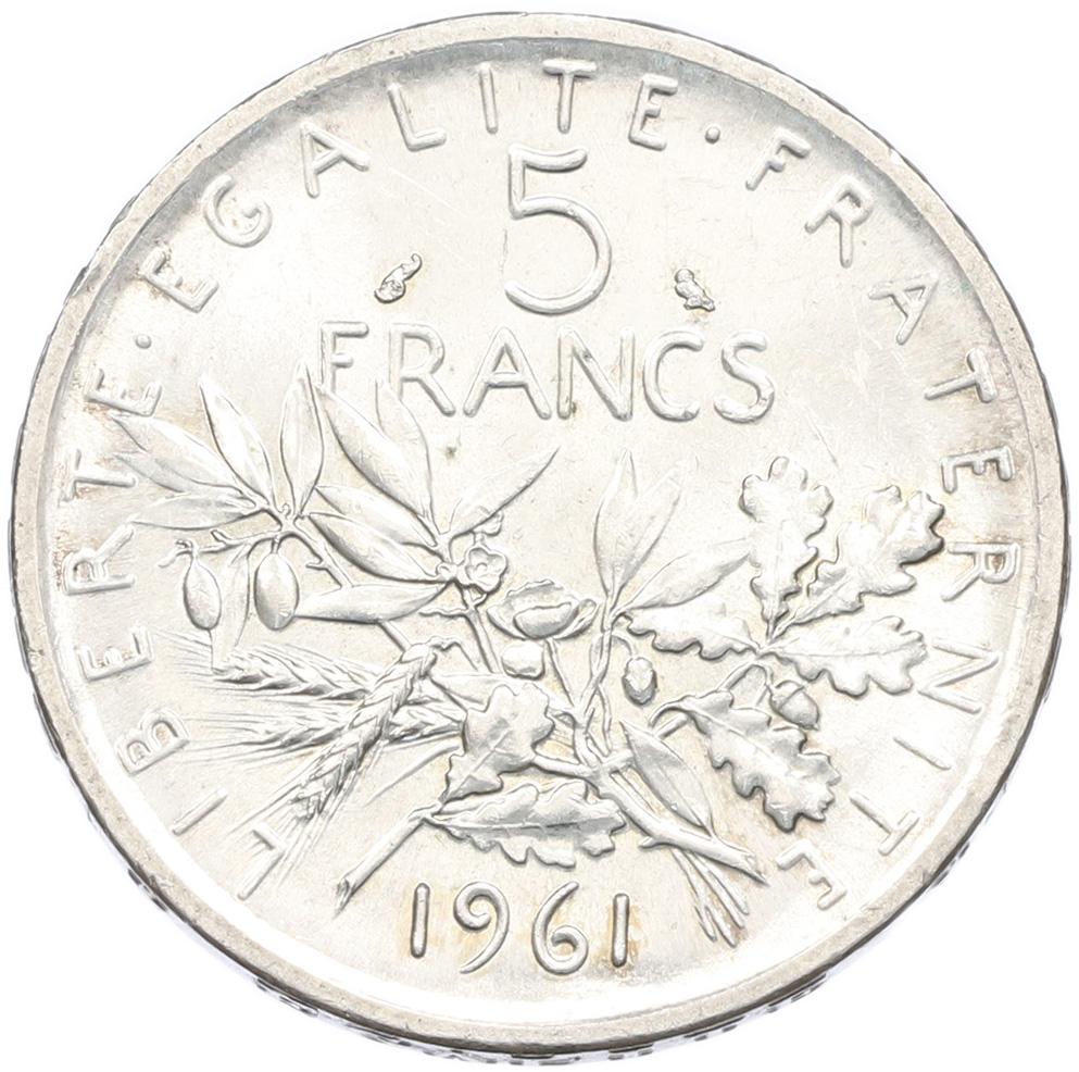 5 франков 1961 года Франция — Фото №1