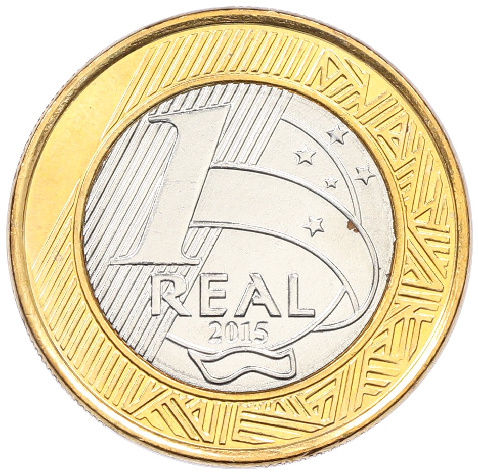 1 реал 2015 года Бразилия «XXXI летние Олимпийские Игры в Рио-де-Жанейро 2016 — Регби» — Фото №2