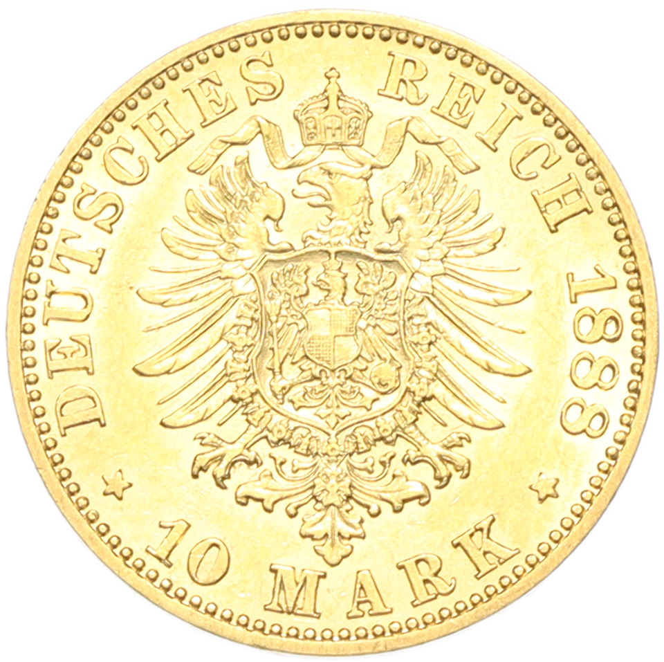 10 марок 1888 года A Германия (Пруссия — Фридрих III) — Фото №2