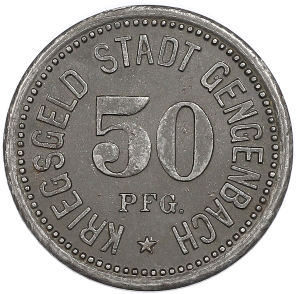 50 пфеннигов 1918 года Германия — город Генгенбах (Нотгельд) — Фото №2