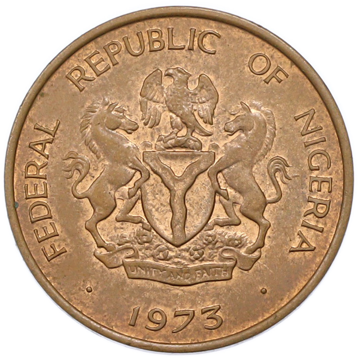 1/2 кобо 1973 года Нигерия — Фото №2
