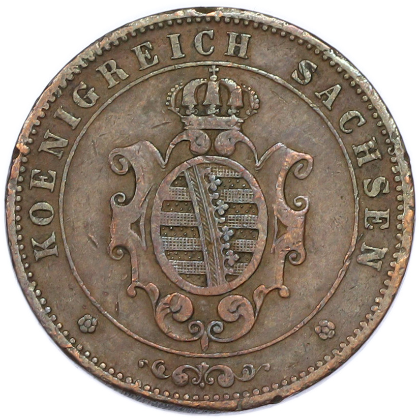 5 пфеннигов 1862 года Саксония — Фото №2