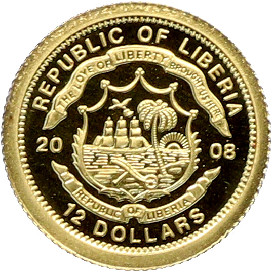 12 долларов 2008 года Либерия «Страны Европы — Хорватия» — Фото №2