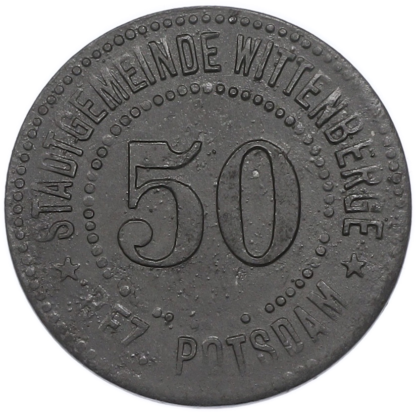 50 пфеннигов 1917 года Германия — община Виттенберге (Нотгельд) — Фото №2